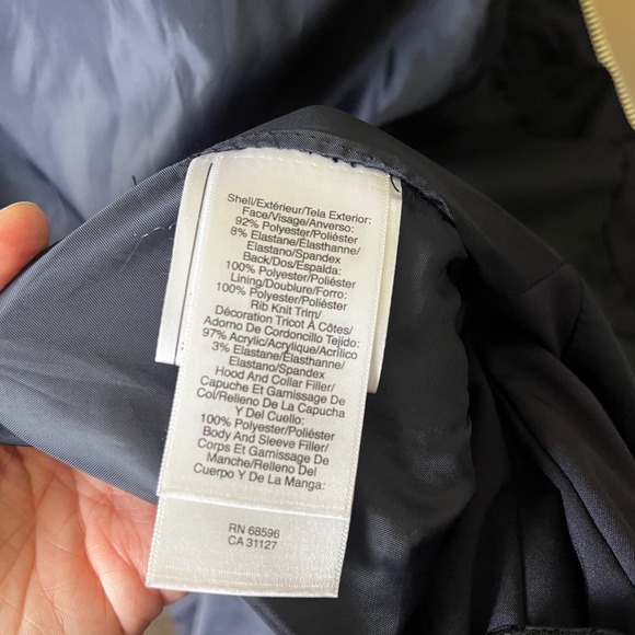 DKNY Black Hooded Puffer Coat Womens Large Long Quilted Winter Jacket - Picture 8 of 8